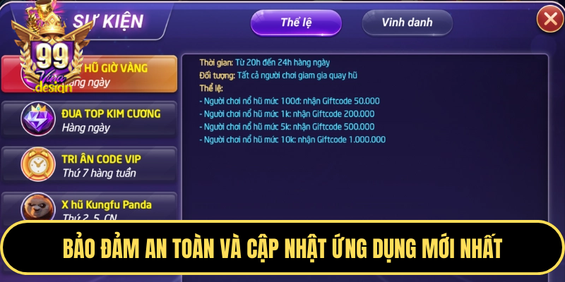 Bảo đảm an toàn và cập nhật ứng dụng mới nhất